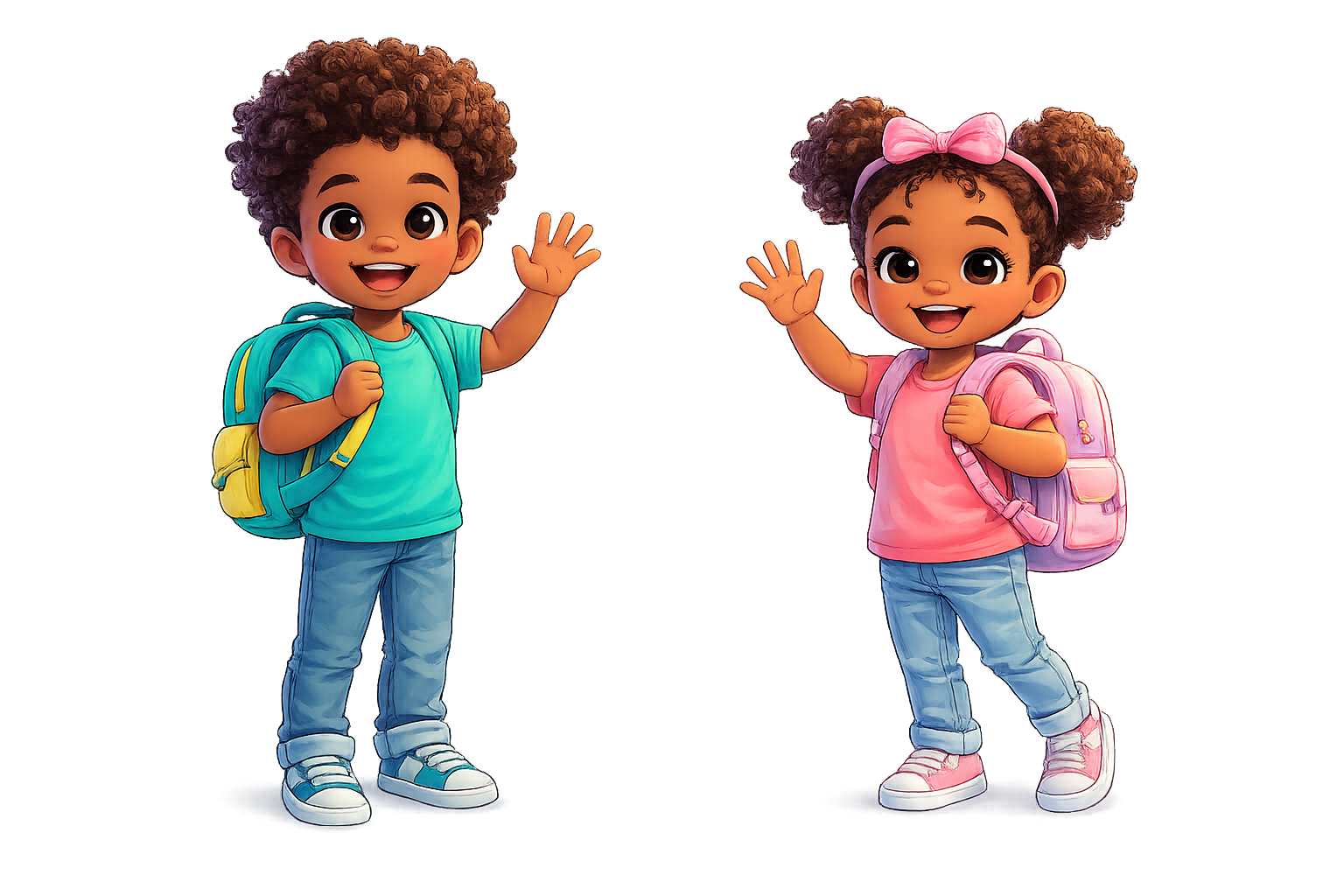 Happy kids ready for school